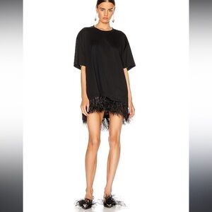 Marques Almeida Feather Black Dress